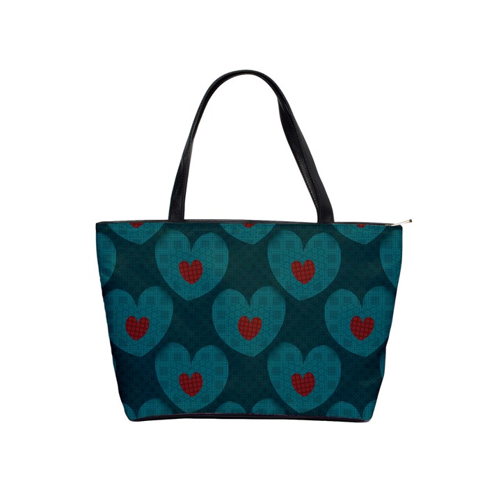 Teal and Red Hearts Classic Shoulder Handbag