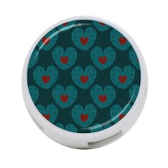 Teal And Red Hearts 4-port Usb Hub (one Side) by SpinnyChairDesigns