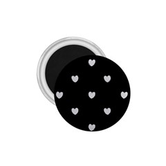 Black And White Polka Dot Hearts 1 75  Magnets by SpinnyChairDesigns