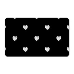 Black And White Polka Dot Hearts Magnet (rectangular) by SpinnyChairDesigns