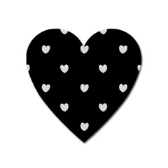 Black And White Polka Dot Hearts Heart Magnet by SpinnyChairDesigns