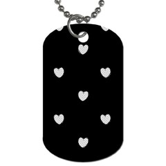 Black And White Polka Dot Hearts Dog Tag (one Side) by SpinnyChairDesigns