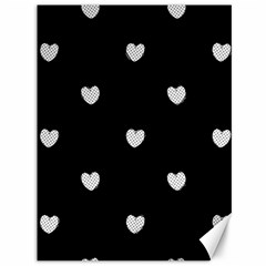 Black And White Polka Dot Hearts Canvas 36  X 48  by SpinnyChairDesigns