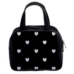 Black And White Polka Dot Hearts Classic Handbag (two Sides) by SpinnyChairDesigns