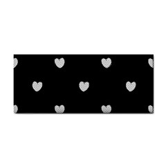 Black And White Polka Dot Hearts Hand Towel by SpinnyChairDesigns