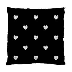 Black And White Polka Dot Hearts Standard Cushion Case (two Sides) by SpinnyChairDesigns