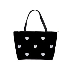 Black And White Polka Dot Hearts Classic Shoulder Handbag by SpinnyChairDesigns