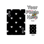 Black and White Polka Dot Hearts Playing Cards 54 Designs (Mini) Front - Spade5