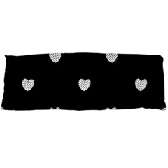 Black And White Polka Dot Hearts Body Pillow Case Dakimakura (two Sides) by SpinnyChairDesigns