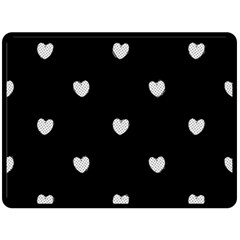 Black And White Polka Dot Hearts Double Sided Fleece Blanket (large) 