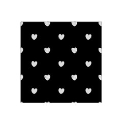 Black And White Polka Dot Hearts Satin Bandana Scarf by SpinnyChairDesigns