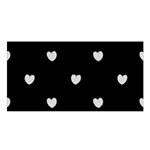 Black and White Polka Dot Hearts Satin Shawl Front