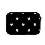 Black and White Polka Dot Hearts Apple MacBook Pro 13  Zipper Case Front