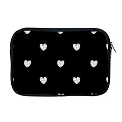 Black And White Polka Dot Hearts Apple Macbook Pro 17  Zipper Case by SpinnyChairDesigns