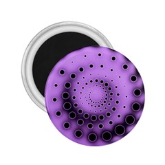 Abstract Black Purple Polka Dot Swirl 2 25  Magnets by SpinnyChairDesigns