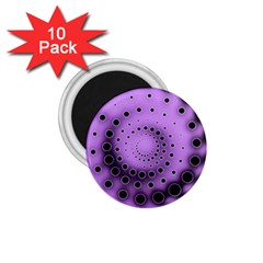 Abstract Black Purple Polka Dot Swirl 1 75  Magnets (10 Pack)  by SpinnyChairDesigns