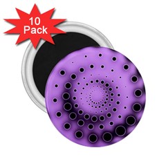 Abstract Black Purple Polka Dot Swirl 2 25  Magnets (10 Pack)  by SpinnyChairDesigns