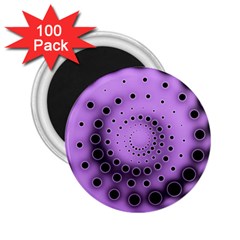 Abstract Black Purple Polka Dot Swirl 2 25  Magnets (100 Pack)  by SpinnyChairDesigns