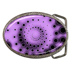 Abstract Black Purple Polka Dot Swirl Belt Buckles by SpinnyChairDesigns