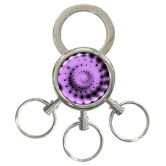 Abstract Black Purple Polka Dot Swirl 3-ring Key Chain by SpinnyChairDesigns