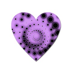 Abstract Black Purple Polka Dot Swirl Heart Magnet by SpinnyChairDesigns