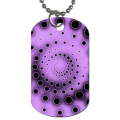 Abstract Black Purple Polka Dot Swirl Dog Tag (one Side) by SpinnyChairDesigns