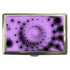 Abstract Black Purple Polka Dot Swirl Cigarette Money Case by SpinnyChairDesigns