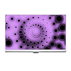 Abstract Black Purple Polka Dot Swirl Business Card Holder by SpinnyChairDesigns