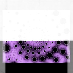 Abstract Black Purple Polka Dot Swirl Rectangular Jigsaw Puzzl by SpinnyChairDesigns