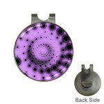 Abstract Black Purple Polka Dot Swirl Hat Clips with Golf Markers Front