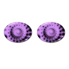 Abstract Black Purple Polka Dot Swirl Cufflinks (oval) by SpinnyChairDesigns