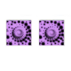 Abstract Black Purple Polka Dot Swirl Cufflinks (square) by SpinnyChairDesigns