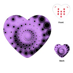 Abstract Black Purple Polka Dot Swirl Playing Cards Single Design (heart) by SpinnyChairDesigns