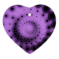 Abstract Black Purple Polka Dot Swirl Heart Ornament (two Sides) by SpinnyChairDesigns