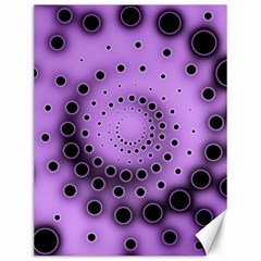 Abstract Black Purple Polka Dot Swirl Canvas 12  X 16  by SpinnyChairDesigns