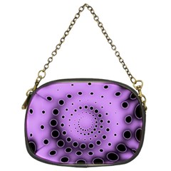 Abstract Black Purple Polka Dot Swirl Chain Purse (two Sides) by SpinnyChairDesigns