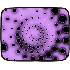 Abstract Black Purple Polka Dot Swirl Fleece Blanket (mini) by SpinnyChairDesigns