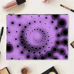 Abstract Black Purple Polka Dot Swirl Cosmetic Bag (xl) by SpinnyChairDesigns