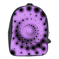 Abstract Black Purple Polka Dot Swirl School Bag (large) by SpinnyChairDesigns