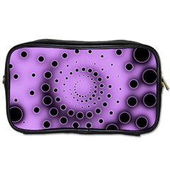 Abstract Black Purple Polka Dot Swirl Toiletries Bag (two Sides) by SpinnyChairDesigns