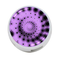 Abstract Black Purple Polka Dot Swirl 4-port Usb Hub (two Sides) by SpinnyChairDesigns