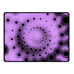 Abstract Black Purple Polka Dot Swirl Fleece Blanket (small) by SpinnyChairDesigns