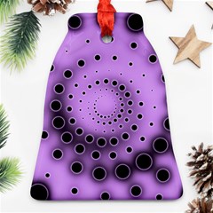 Abstract Black Purple Polka Dot Swirl Ornament (bell) by SpinnyChairDesigns