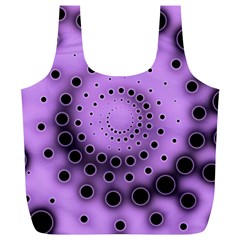 Abstract Black Purple Polka Dot Swirl Full Print Recycle Bag (xl) by SpinnyChairDesigns