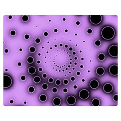 Abstract Black Purple Polka Dot Swirl Double Sided Flano Blanket (medium)  by SpinnyChairDesigns