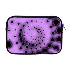 Abstract Black Purple Polka Dot Swirl Apple Macbook Pro 17  Zipper Case by SpinnyChairDesigns