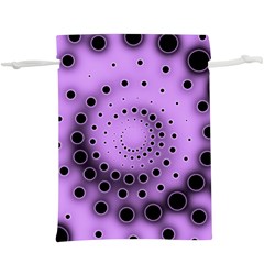 Abstract Black Purple Polka Dot Swirl  Lightweight Drawstring Pouch (xl) by SpinnyChairDesigns