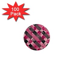 Abstract Pink Grey Stripes 1  Mini Magnets (100 Pack)  by SpinnyChairDesigns