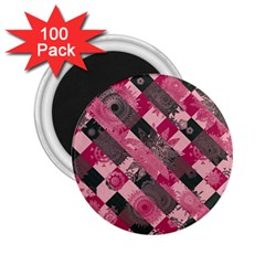 Abstract Pink Grey Stripes 2 25  Magnets (100 Pack)  by SpinnyChairDesigns