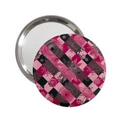 Abstract Pink Grey Stripes 2 25  Handbag Mirrors by SpinnyChairDesigns